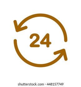 Open around  the clock hours a day icon.