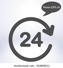 Open around the clock hours a day icon.