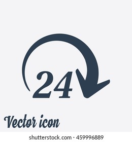 Open around  the clock hours a day icon.
