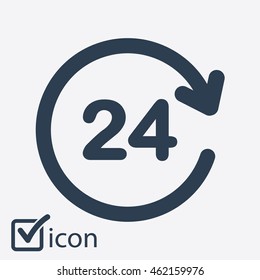 Open around  the clock hours a day icon.
