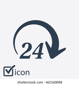 Open around  the clock hours a day icon.