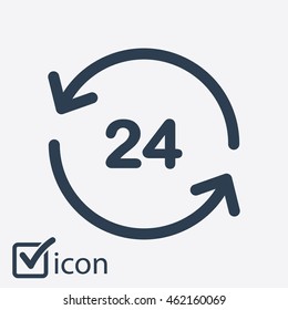 Open around  the clock hours a day icon.