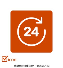 Open around  the clock hours a day icon.