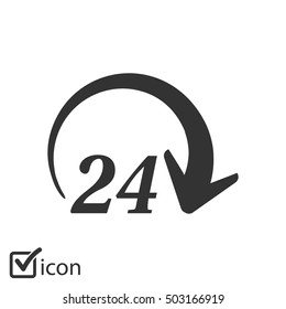 Open around  the clock hours a day icon.