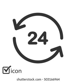 Open around  the clock hours a day icon.