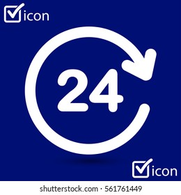 Open around  the clock hours a day icon.