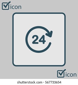 Open around  the clock hours a day icon.