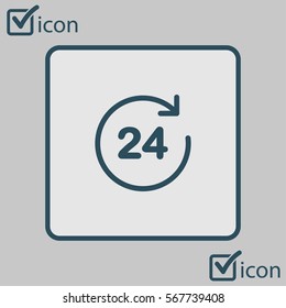 Open around  the clock hours a day icon.