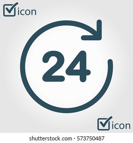 Open around  the clock hours a day icon.