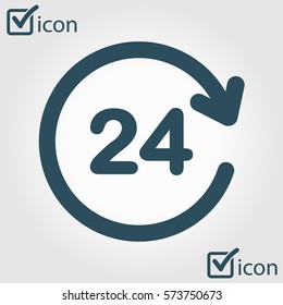 Open around  the clock hours a day icon.