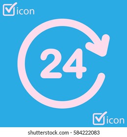 Open around  the clock hours a day icon.
