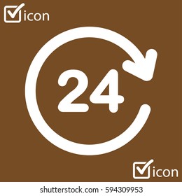 Open around  the clock hours a day icon.