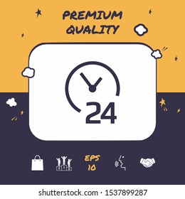 Open around the clock icon. Opening hours symbol icon. Graphic elements for your design