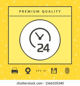 Open around the clock icon. Opening hours symbol icon. Graphic elements for your design