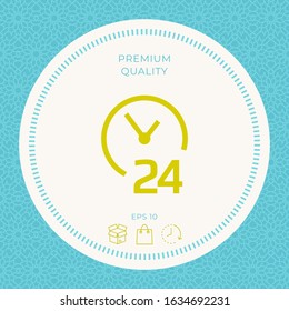 Open around the clock icon. Opening hours symbol icon. Graphic elements for your design