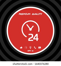 Open around the clock icon. Opening hours symbol icon. Graphic elements for your design