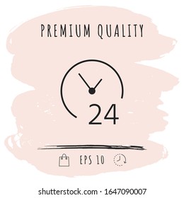 Open around the clock icon. Opening hours symbol icon. Graphic elements for your design