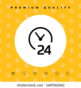 Open around the clock icon. Opening hours symbol icon. Graphic elements for your design