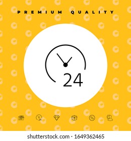Open around the clock icon. Opening hours symbol icon. Graphic elements for your design