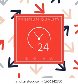 Open around the clock icon. Opening hours symbol icon. Graphic elements for your design