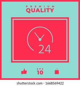 Open around the clock icon. Opening hours symbol icon. Graphic elements for your design
