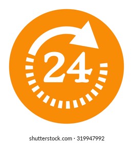 Open around the clock icon. Opening hours icon