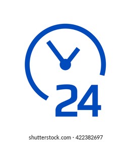 Open around the clock icon. Opening hours icon