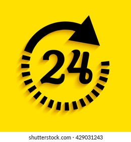 Open around the clock icon. Opening hours icon