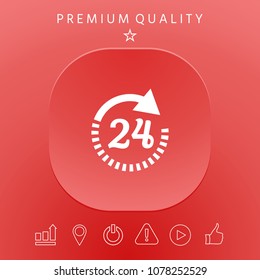 Open around the clock symbol icon. Opening hours icon