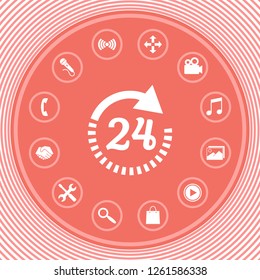 Open around the clock symbol icon. Opening hours icon. Graphic elements for your design