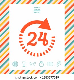 Open around the clock symbol icon. Opening hours icon. Graphic elements for your design