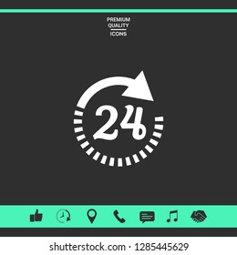 Open around the clock symbol icon. Opening hours icon. Graphic elements for your design