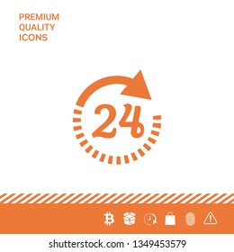 Open around the clock symbol icon. Opening hours icon. Graphic elements for your design