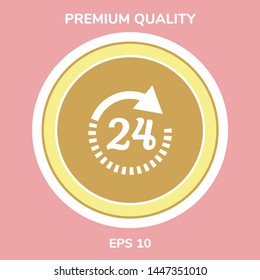 Open around the clock symbol icon. Opening hours icon. Graphic elements for your design