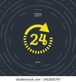 Open around the clock symbol icon. Opening hours icon. Graphic elements for your design