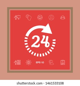 Open around the clock symbol icon. Opening hours icon. Graphic elements for your design