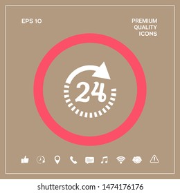 Open around the clock symbol icon. Opening hours icon. Graphic elements for your design