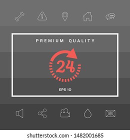Open around the clock symbol icon. Opening hours icon. Graphic elements for your design