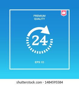 Open around the clock symbol icon. Opening hours symbol icon. Graphic elements for your design