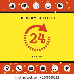 Open around the clock symbol icon. Opening hours icon. Graphic elements for your design