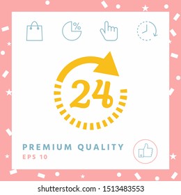 Open around the clock symbol icon. Opening hours icon. Graphic elements for your design