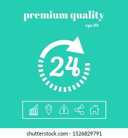 Open around the clock symbol icon. Opening hours icon. Graphic elements for your design