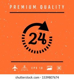 Open around the clock symbol icon. Opening hours icon. Graphic elements for your design
