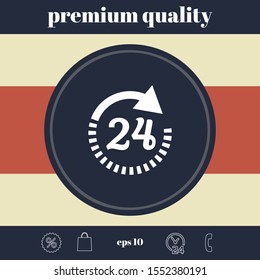 Open around the clock symbol icon. Opening hours icon. Graphic elements for your design