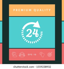Open around the clock symbol icon. Opening hours icon. Graphic elements for your design