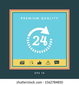 Open around the clock symbol icon. Opening hours icon. Graphic elements for your design