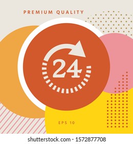 Open around the clock symbol icon. Opening hours symbol icon. Graphic elements for your design