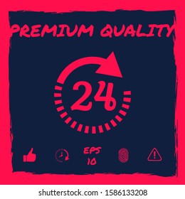 Open around the clock symbol icon. Opening hours icon. Graphic elements for your design