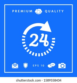 Open around the clock symbol icon. Opening hours icon. Graphic elements for your design