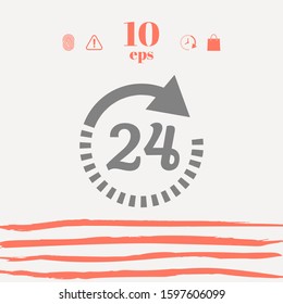 Open around the clock symbol icon. Opening hours icon. Graphic elements for your design